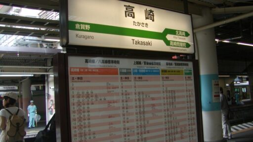 高崎市の高崎駅の駅名標の写真