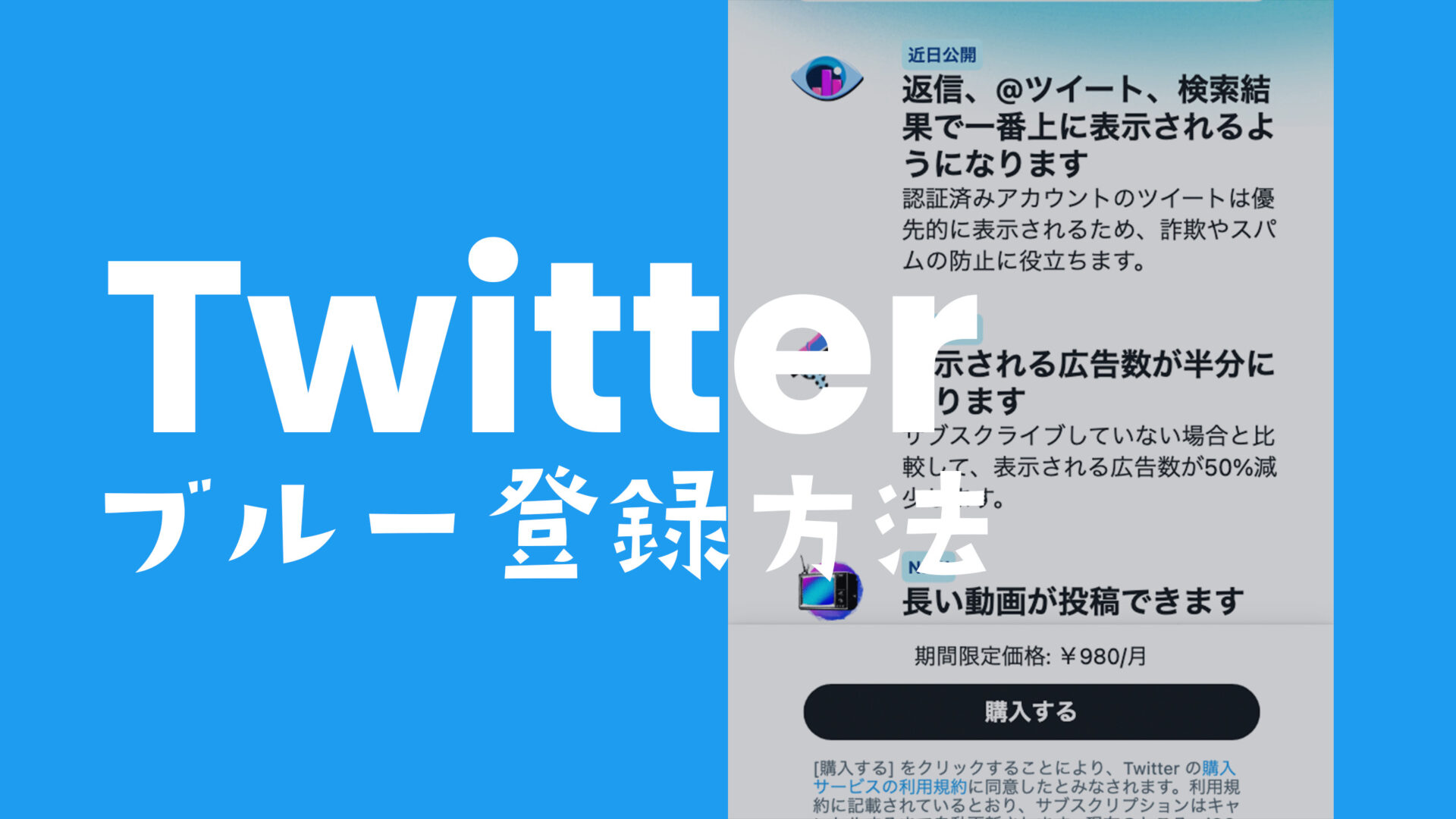 Twitter Blue(ツイッターブルー)の登録方法や日本でのやり方は？審査はある？のサムネイル画像