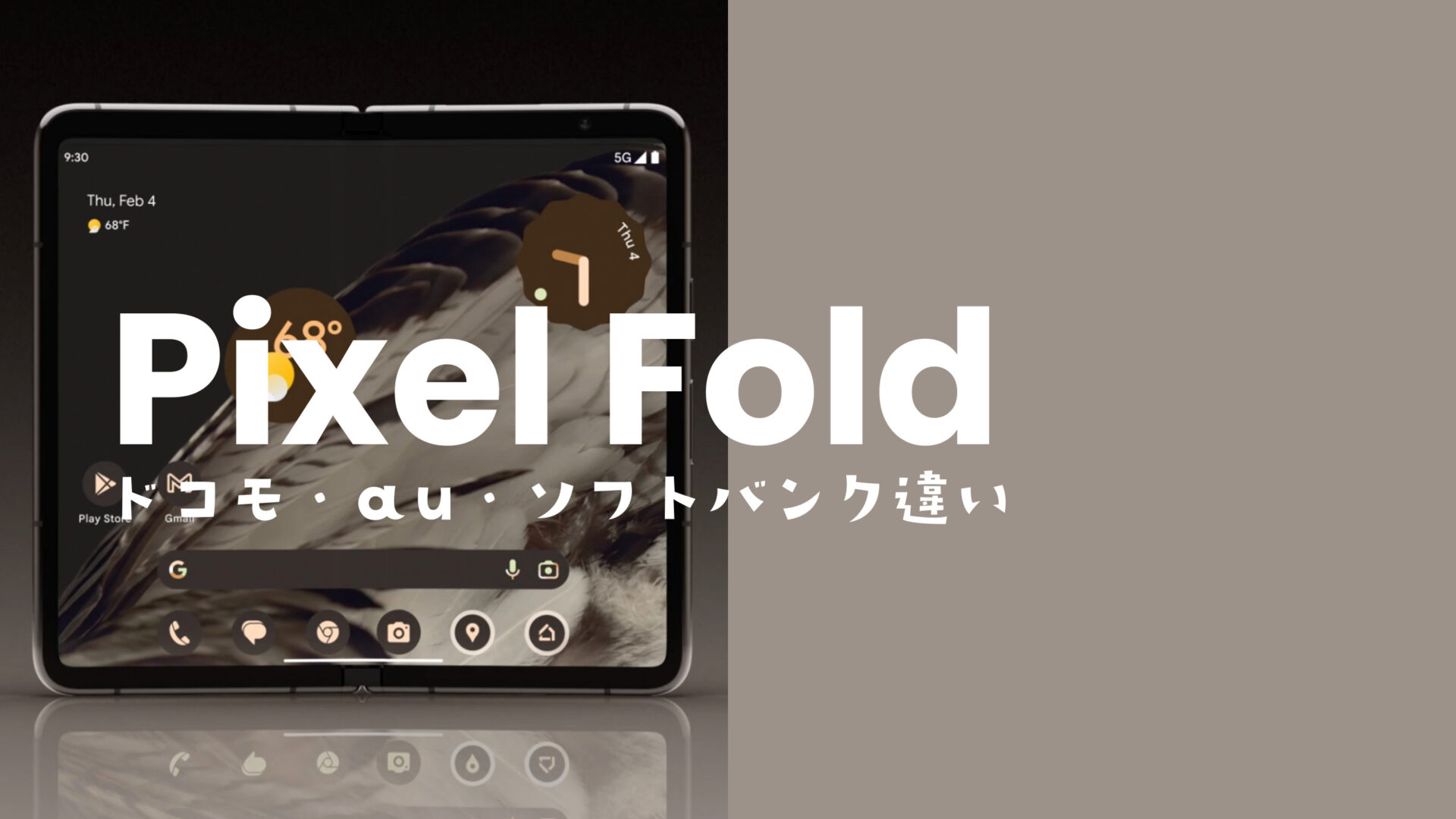 Google Pixel Fold【ピクセルフォールド】のドコモ・au・ソフトバンク版とGoogleストア版の違いを解説のサムネイル画像